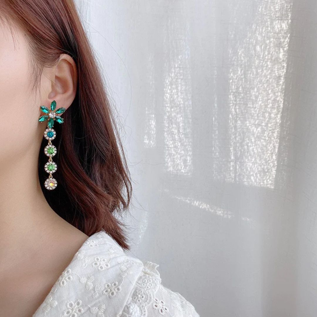 Flower Layered Drop Earrings